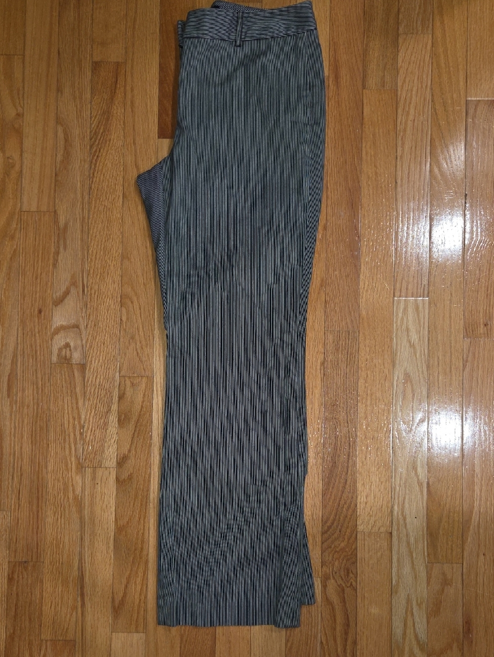 Ann Taylor Black and White Pinstripe Dress Pants